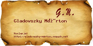 Gladovszky Márton névjegykártya